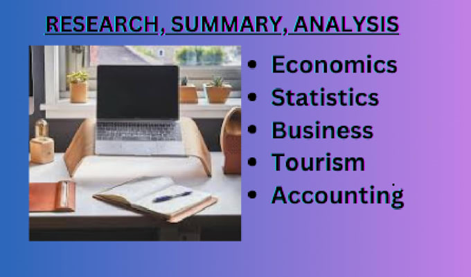 Gig Preview - Do economics, statistics, tourism, accounting,  business analytics, accounting