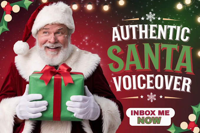 Gig Preview - Record joyful santa claus voice over with authentic american or british accent