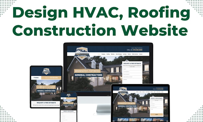 Gig Preview - Design hvac, roofing, construction, real estate, plumbing, contractor website