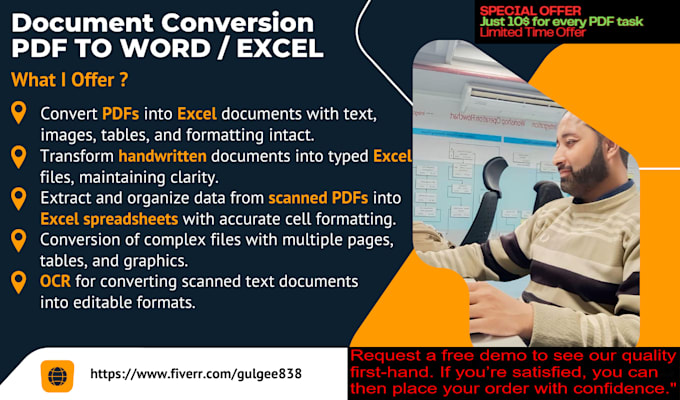 Gig Preview - Covert PDF to excel solution, data entry, formatting, and analysis