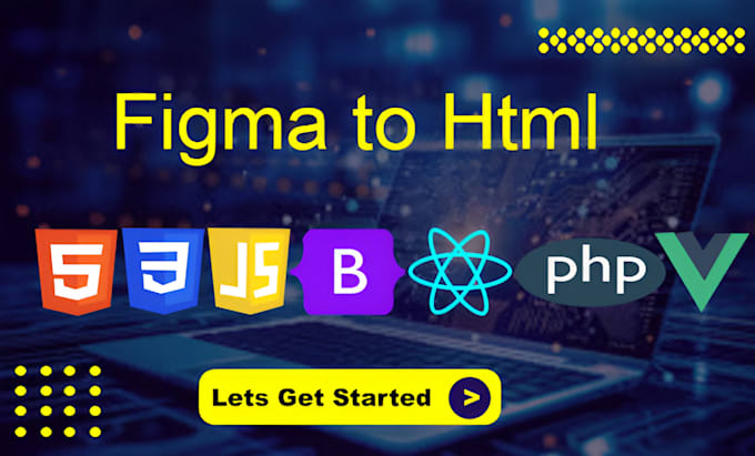 Gig Preview - Convert the figma design to HTML and react or vue js with CSS