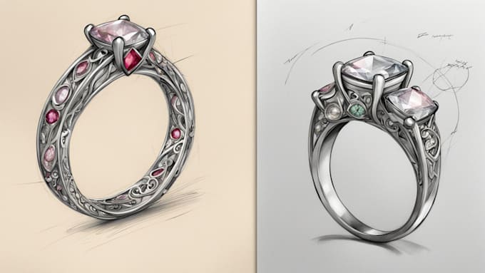 Gig Preview - Create stylish jewelry concept sketch design for you