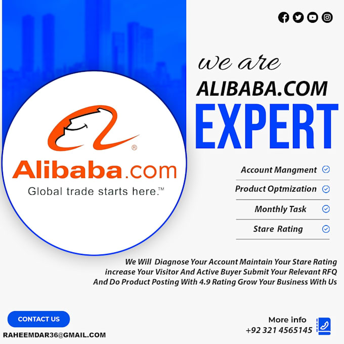 Gig Preview - Check your alibaba account error and manage your alibaba account and do listing