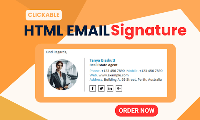 Gig Preview - Create clickable HTML email signature, modern design