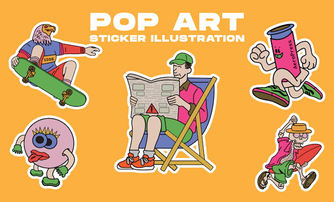 Bestseller - create pop art illustration for stickers and stationery