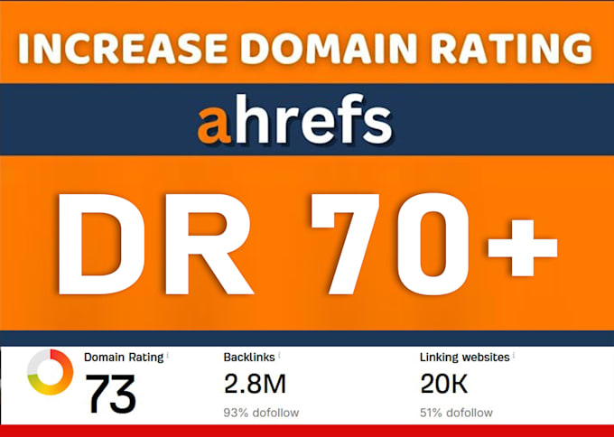 Gig Preview - Increase domain rating ahrefs 70 DR domain authority