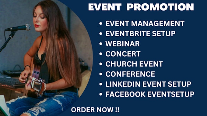 Gig Preview - Promote eventbrite, ticket booking, conference, webinar, event marketing