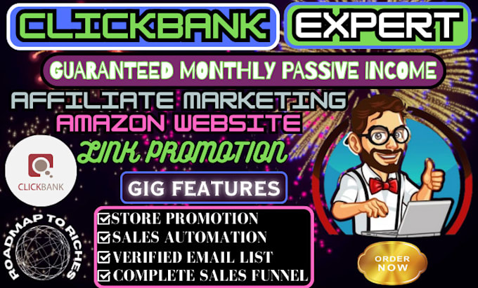 Gig Preview - Build clickbank affiliate marketing amazon website link promotion sales funnel