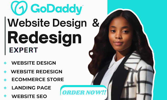 Gig Preview - Godaddy website design godaddy website redesign godaddy website design