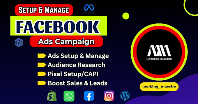 Gig Preview - Do facebook ads campaign, instagram ads, shopify meta ads and fb ads manager