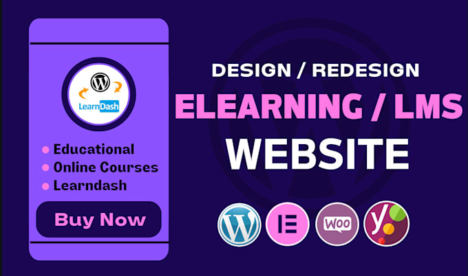 Gig Preview - Develop elearning and educational course website for online course