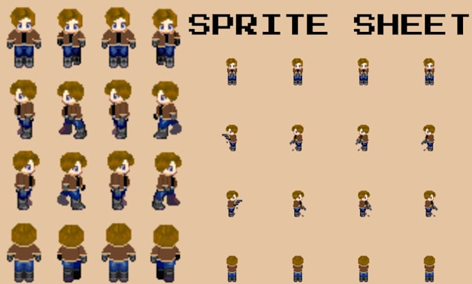 Gig Preview - Do pixel art animation sprite sheet, pixel art character, rpg, pixel game art