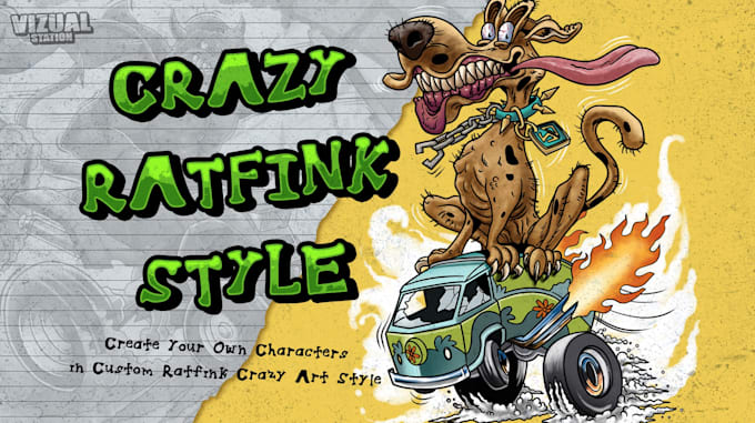 Gig Preview - Design ratfink cartoon in crazy and custom culture style