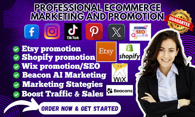 Gig Preview - Create etsy promotion marketing promote shopify sales etsy wix traffic beacon