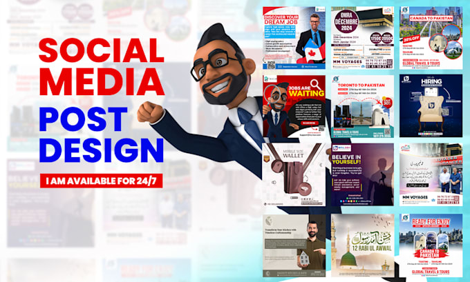 Gig Preview - Create engaging social media post, template for your brand