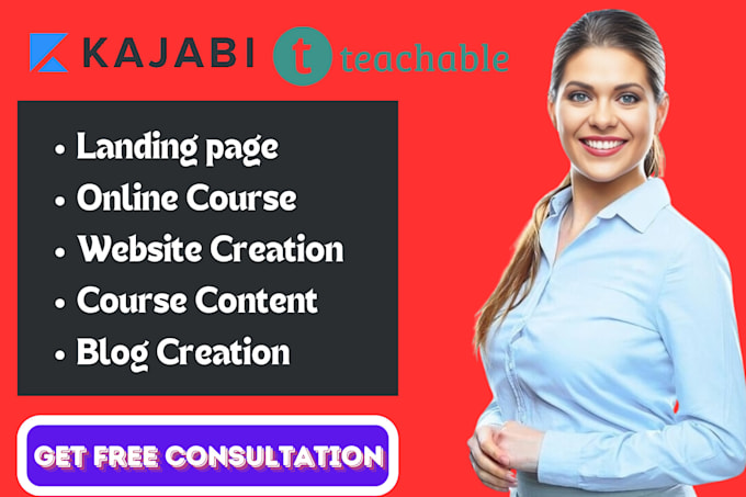 Gig Preview - Design online course website on kajabi teachable elearning website lms learndash