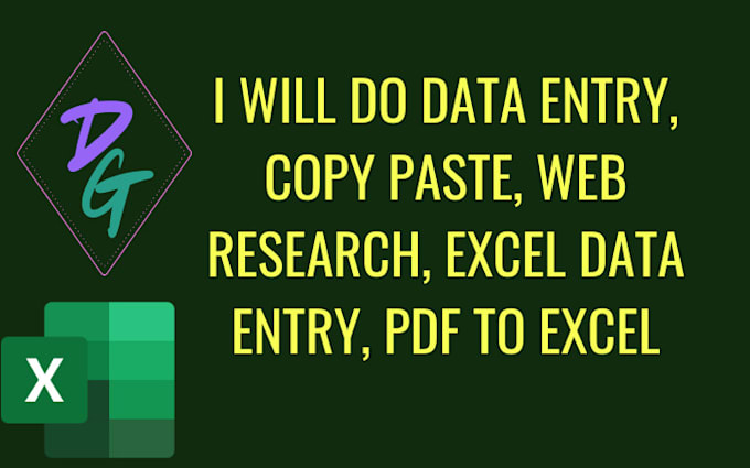 Gig Preview - Do data entry, copy paste, web research, pdf to excel