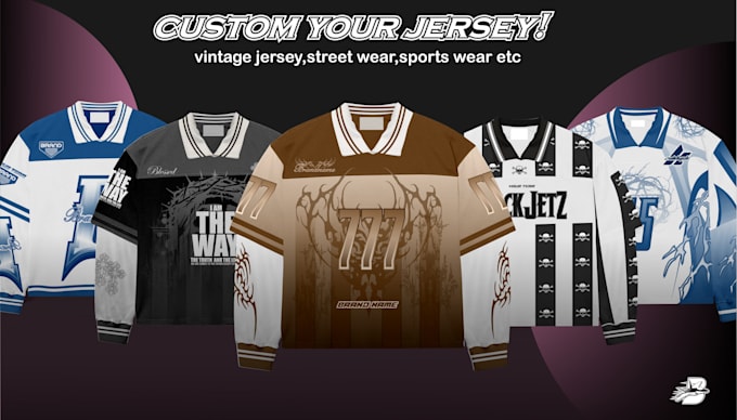 Gig Preview - Design custom jersey, sports wear, street wear,hockey