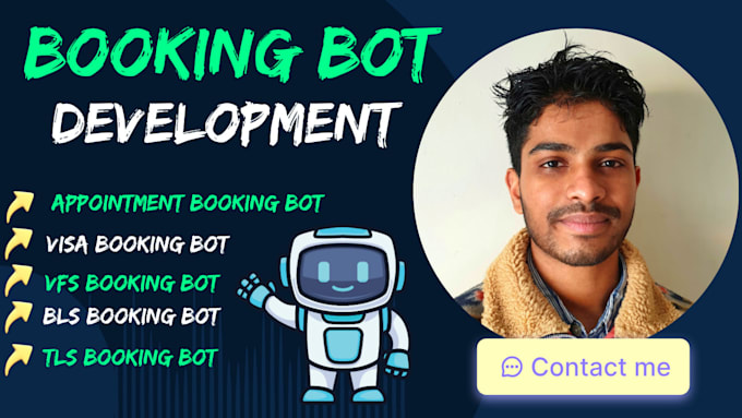 Gig Preview - Develop vfs appointment bot, bls bot, tls bot, visa booking bot vfs booking bot