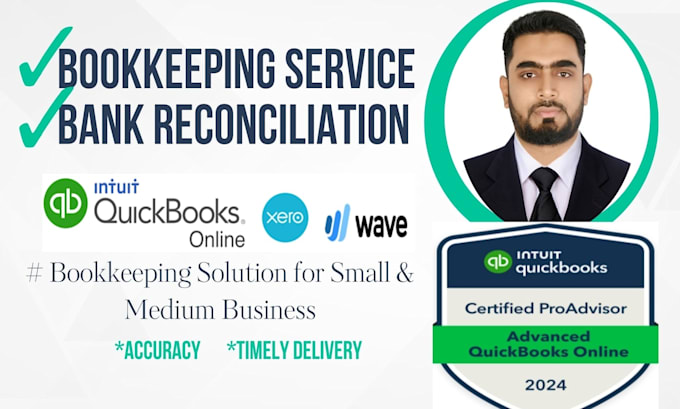 Gig Preview - Do bank reconciliation service in quickbooks online, xero and wave