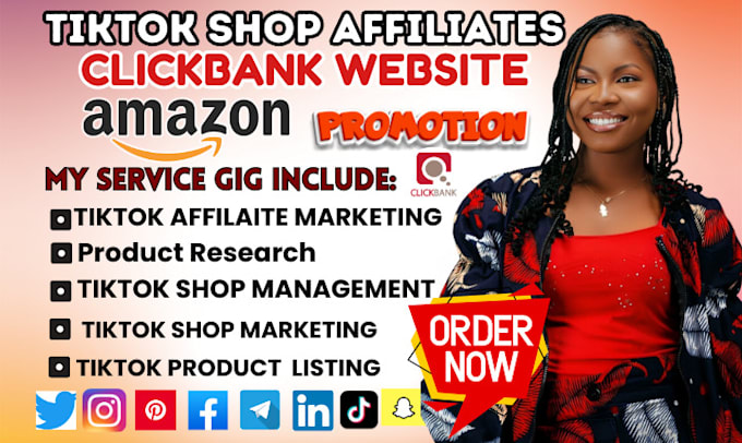 Gig Preview - Do clickbank sales funnel landing page tiktok shop affiliate marketing promotion