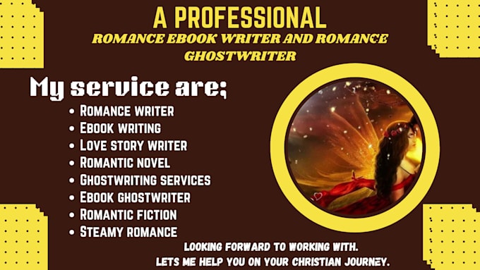 Gig Preview - Be your romance ebook writer and romance ghostwriter