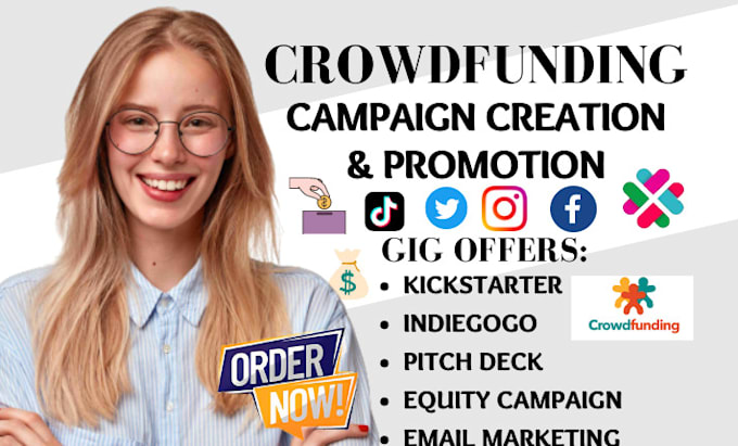 Gig Preview - Do equity crowdfunding campaign creation promotion on wefunder, gofundme