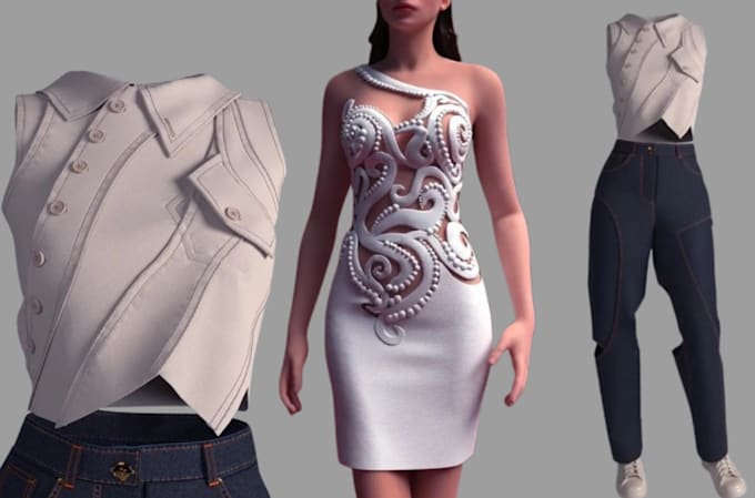 Gig Preview - Create 3d garment mockup for unisex 3d cloth animation 3d fashion design