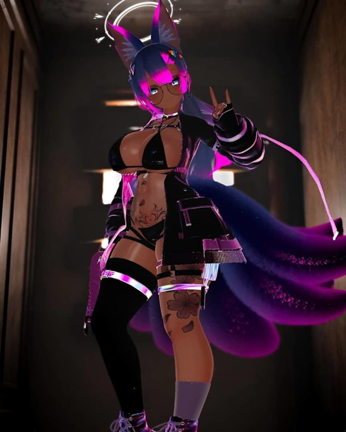 Gig Preview - Develop custom vrchat avatar, vrc character, 3d model furry vrc avi in unity