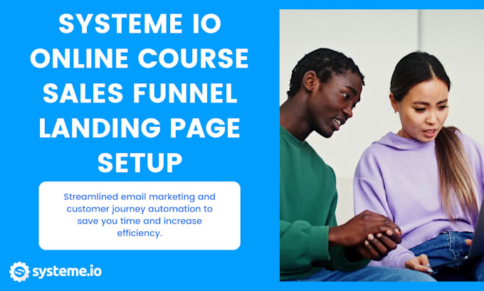 Gig Preview - Setup systeme io online course website sales funnel, landing page and automation