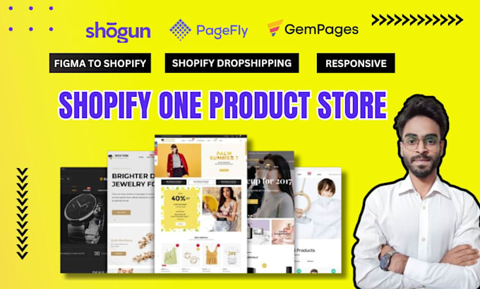 Gig Preview - Build high converting shopify one product store, dropshipping store