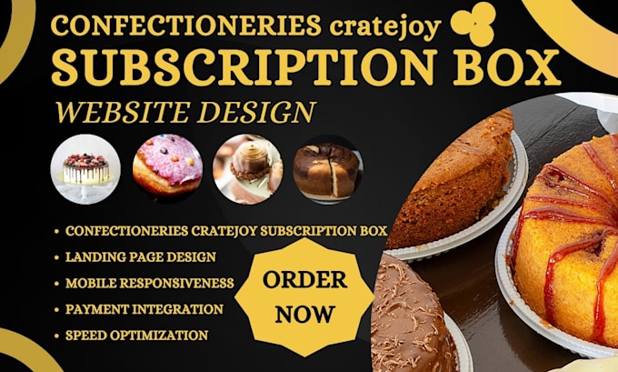 Gig Preview - Design cratejoy subscription box confectioneries cakes chocolate snacks website