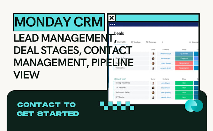 Bestseller - setup monday CRM lead management, deal stages, contact management, pipeline view