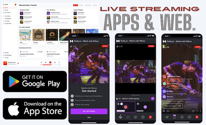 Gig Preview - Build live streaming app music streaming  app streaming website video streaming