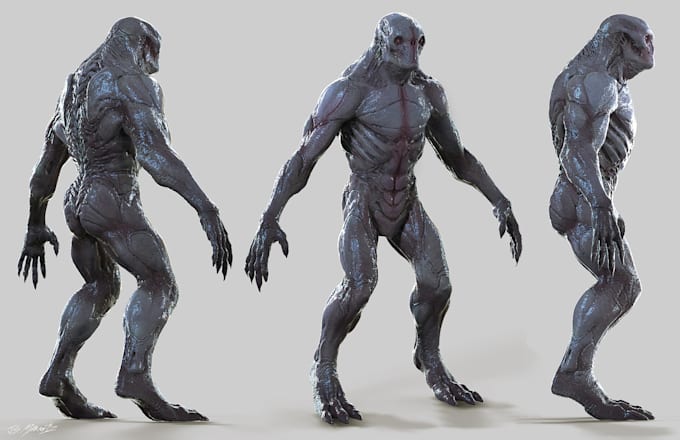 Gig Preview - Mold 3drealistic alien creature,vampire,scary halloween character,monster,remesh