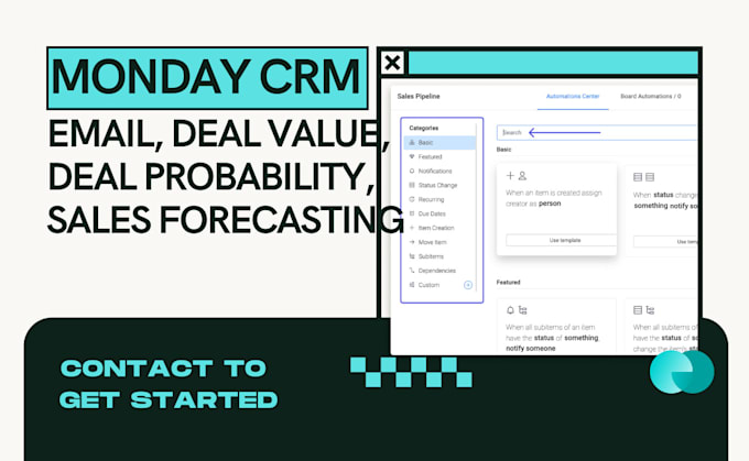 Gig Preview - Setup monday CRM for email, deal value, deal probability, sales forecasting