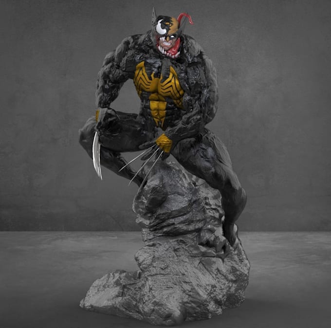 Gig Preview - Wolverine character 3d print model stl,ztl,ma 3d print  ur5 game character model