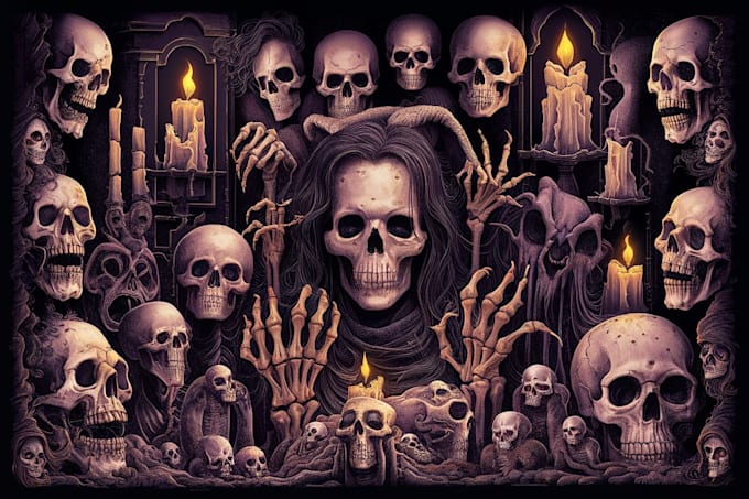 Bestseller - create dark art, horror or skull artworks illustration