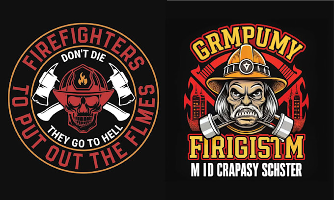 Bestseller - design custom skull firefighter logo