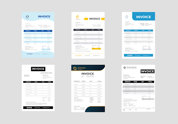 Gig Preview - Design modern invoices and letterhead in 24 hours