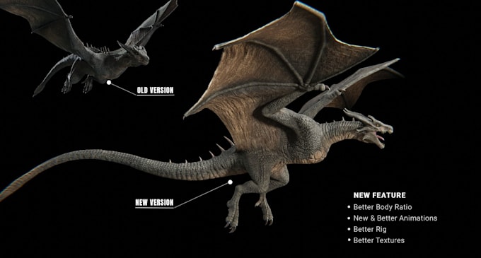 Gig Preview - Realistic dragon dinosaur 3d monster creatures character modeling or fantasy