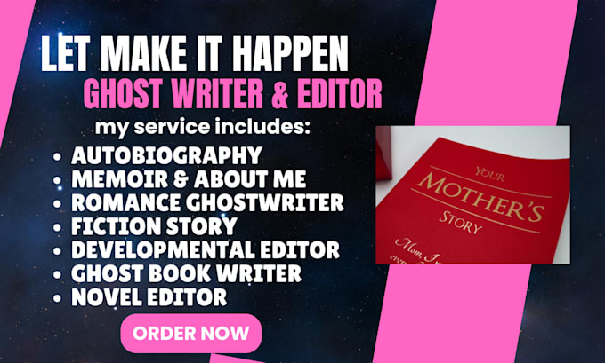 Gig Preview - Be your expert ebook ghostwriter autobiography biography novel ghost book writer