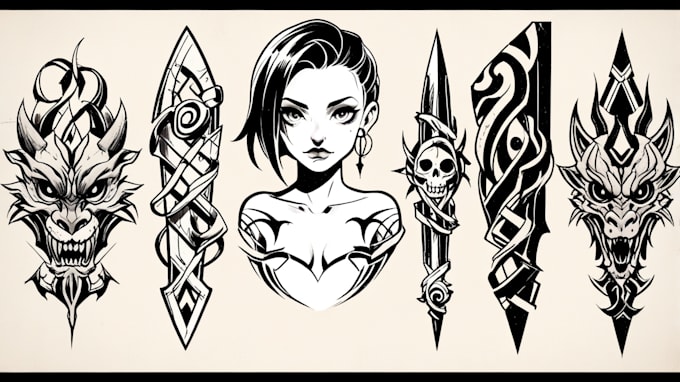 Gig Preview - Create any design in traditional tattoo or old school style