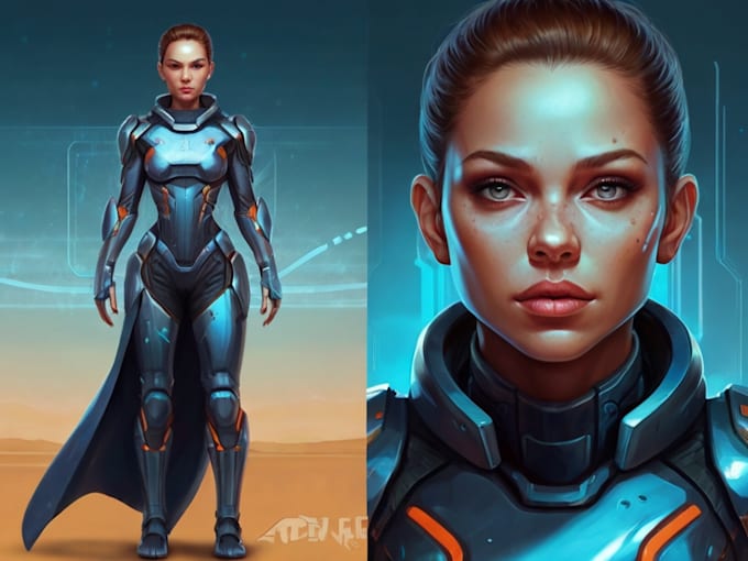 Gig Preview - Make a sci fi character art illustration for you