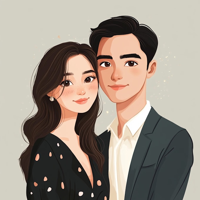 Gig Preview - Draw you cute disney cartoon couple portrait