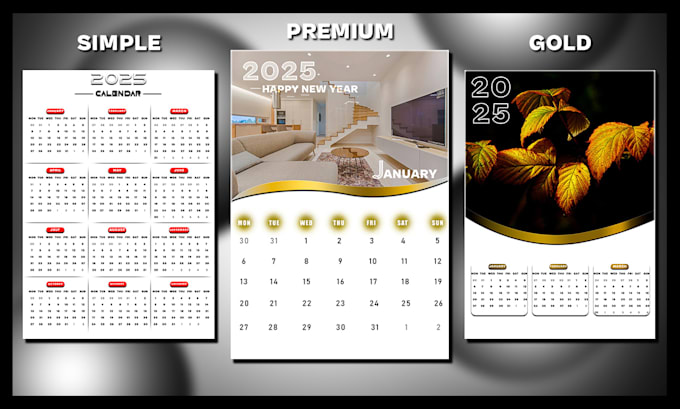 Gig Preview - Design your professional desk calendar, wall calendar