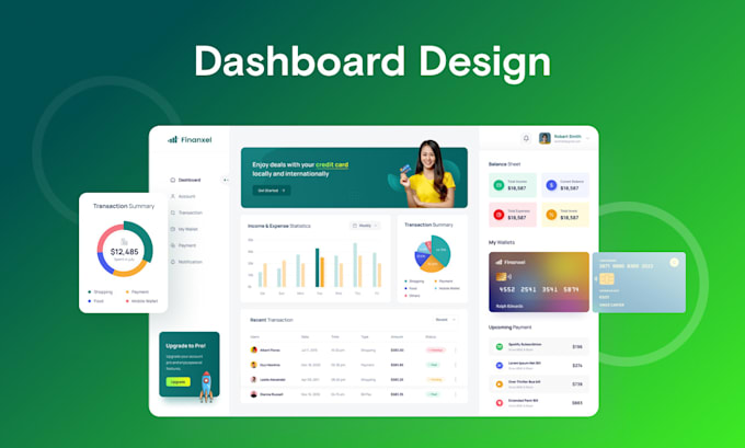 Gig Preview - Create stunning saas, CRM and admin dashboard designs