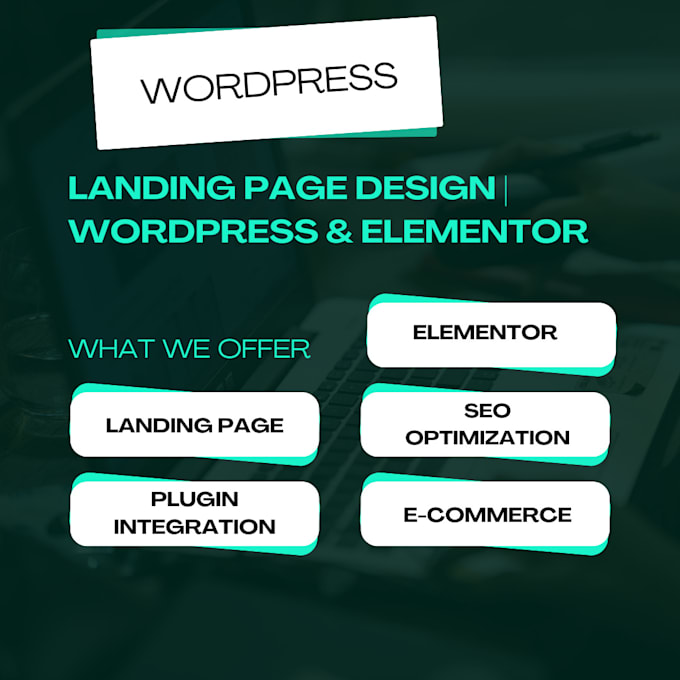 Gig Preview - Wordpress landing page design with elementor and SEO