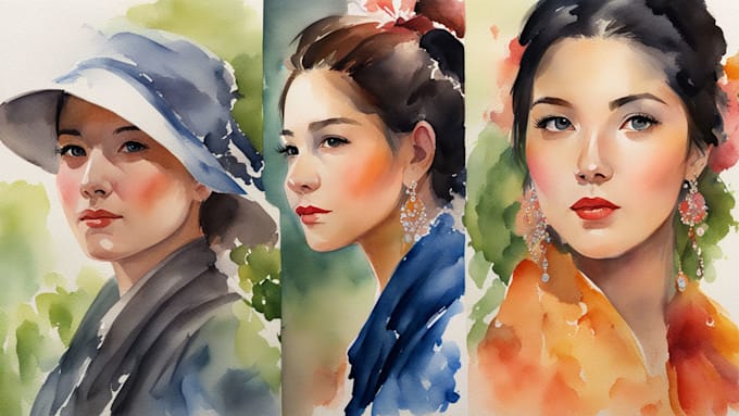 Gig Preview - Paint traditional watercolor portraits for you