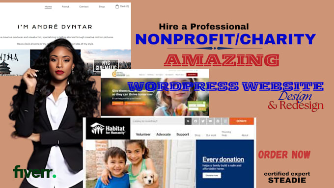 Gig Preview - Design a nonprofit website, charity website, 501c3 website, donation website npo